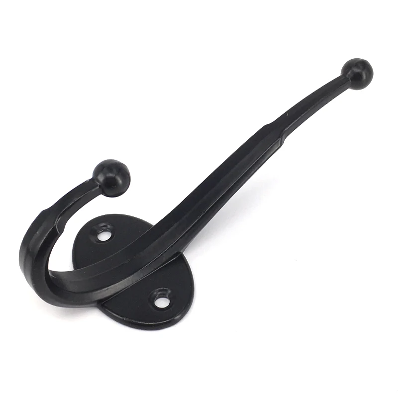 5PCS Retro Black Hat Robe Coat Hanger Clothes Rack Hook Zinc Alloy With Screws 122*48MM