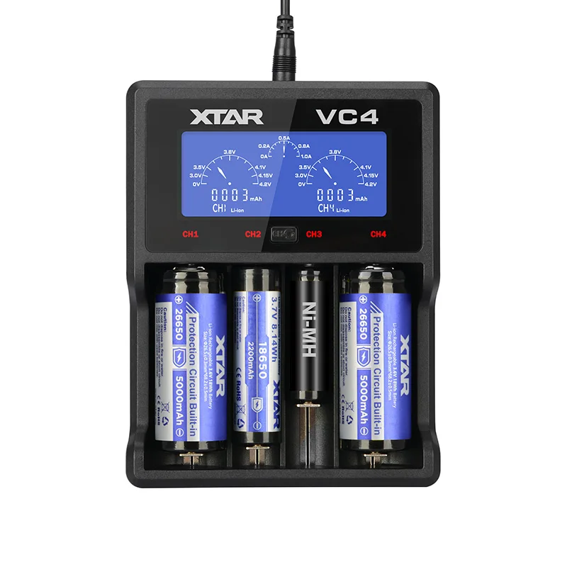 

XTAR VC4 Universal USB Battery Charger 20700 18650 21700 14650 17335 17670 18490 10440 14500 16340 17500 18350 18500 18700