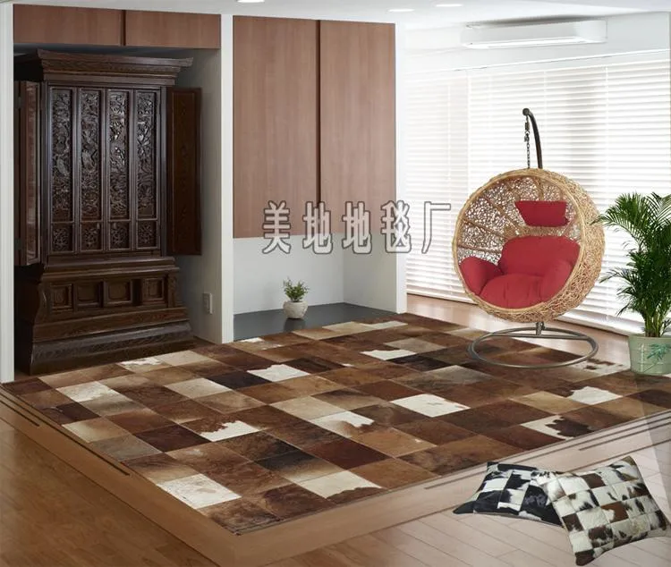 

2018 free shipping 1 piece via DHL 100% natural genuine cowhide carpet car mat