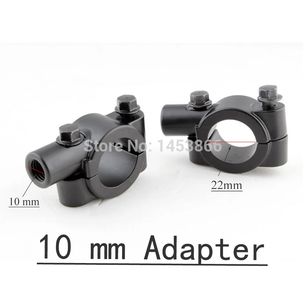 NEW MOTORCYCLE HANDLEBAR 10mm MIRRORS CLAMP MOUNT BRACKETS SUPPORT 1PAIR FOR HONDA SUZKI KAWASAKI SPORT BIKE AVE QUARD CHOPPER