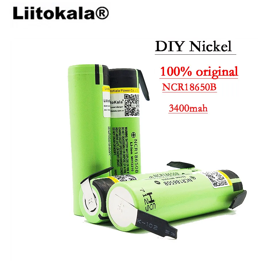 Liitokala 18650 3400 bateria 3400mAh 3.7V NCR18650B akumulator litowo-jonowy do latarki + DIY nikiel