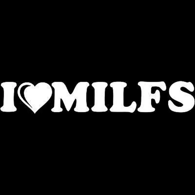 YJZT 20X3.3CM I LOVE MILFS Humor Car-styling Vinyl Decal Car Sticker Black/Silver