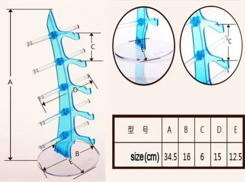 Clear Acrylic 5 Pairs Sunglasses Glasses Show Rack Counter Display Stand Holder