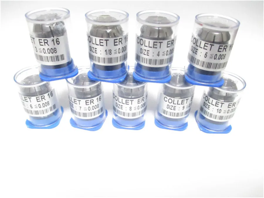 

High Precision 0.008 9pcs ER 16 collets+ 2 pcs ER16 clamping /ER16 Spring Collet Suitable for ER Collet Chuck Holder