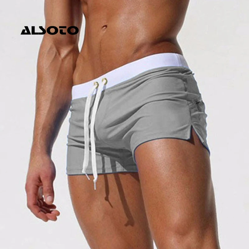 ALSOTO Swimwear Men Sexy Summer Mens Swim Shorts Briefs Bikini Bottoms Mayo Sunga Beach Shorts Stroj Kapielowy Badpak Swimshorts