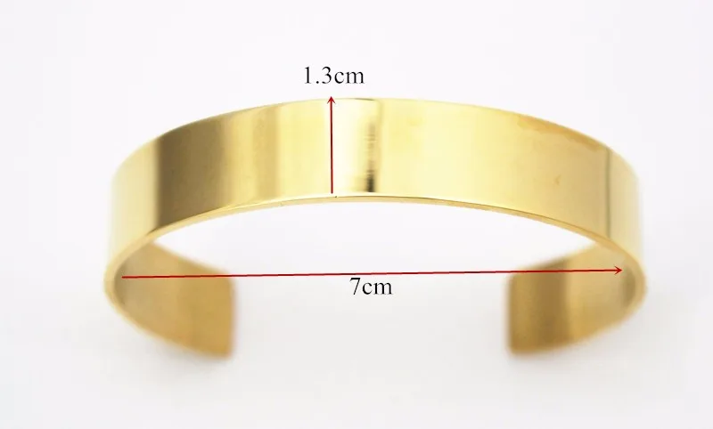 Stainless Steel Jewelry Bangles Logo Simple Golden Cuff Bracelet Mens Women