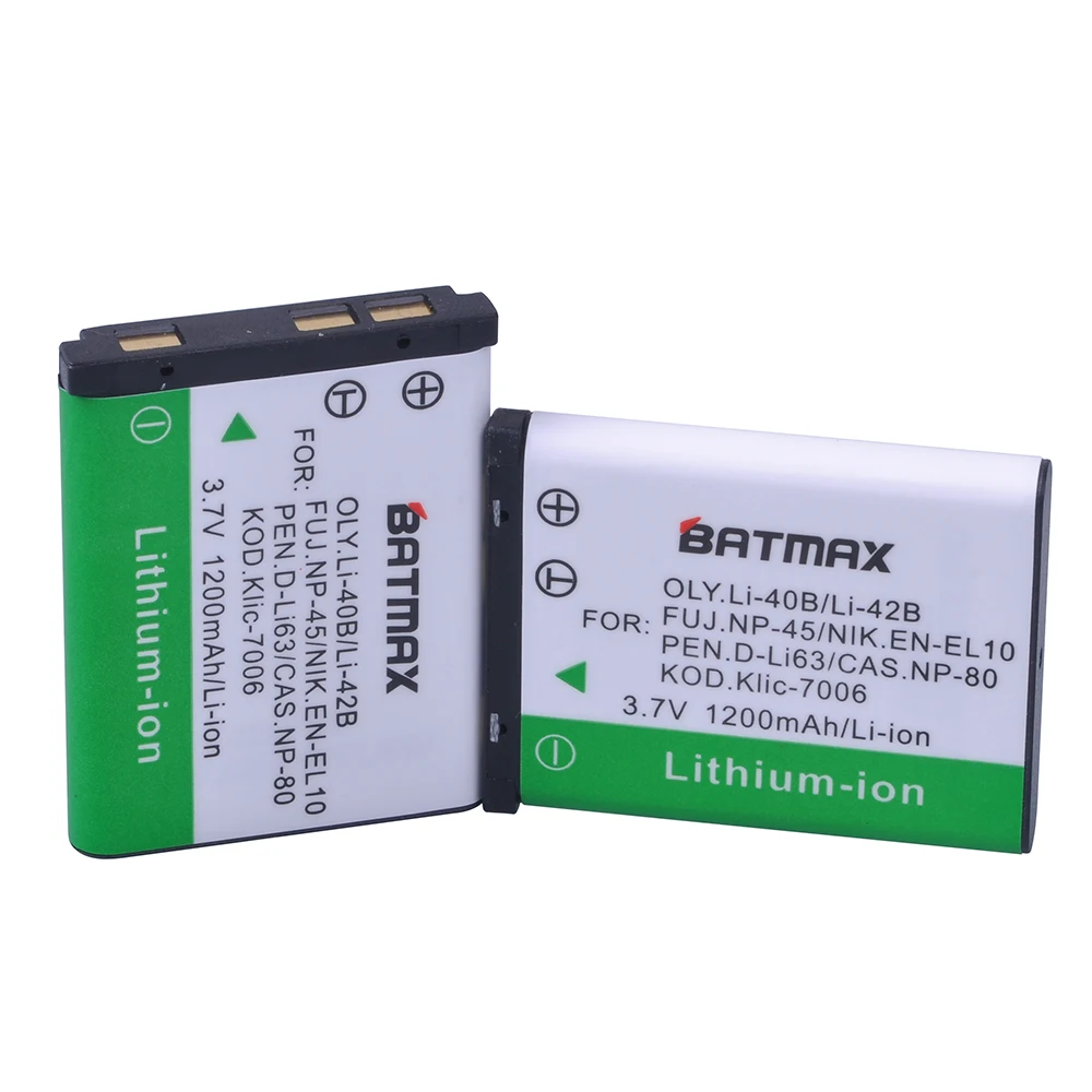 3Pcs LI-40B LI40B LI 40B LI-42B EN-EL10 Camera Battery + LCD USB Charger for Olympus Li-42B Pentax D-Li63 Fuji NP-45 Nik EN-EL10