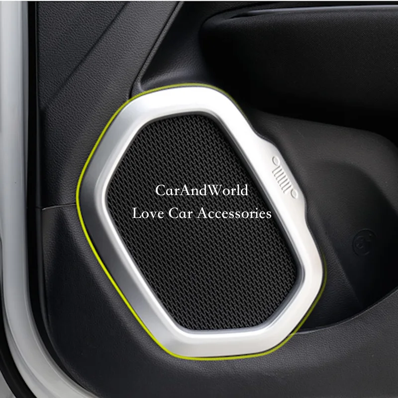 

Дверной стереозвук динамик аудио труба кольцо крышка отделка интерьер ABS Chrome для Jeep Renegade 2016-2022 автомобильные аксессуары