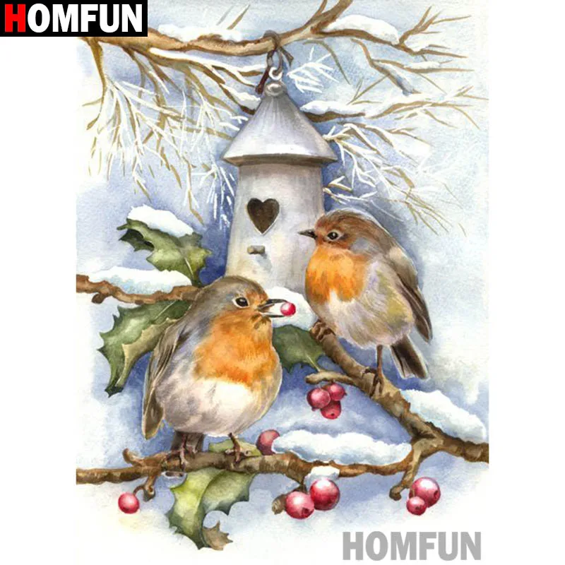 

HOMFUN Full Square/Round Drill 5D DIY Diamond Painting "Bird scenery" Embroidery Cross Stitch 3D Home Decor Gift A17673