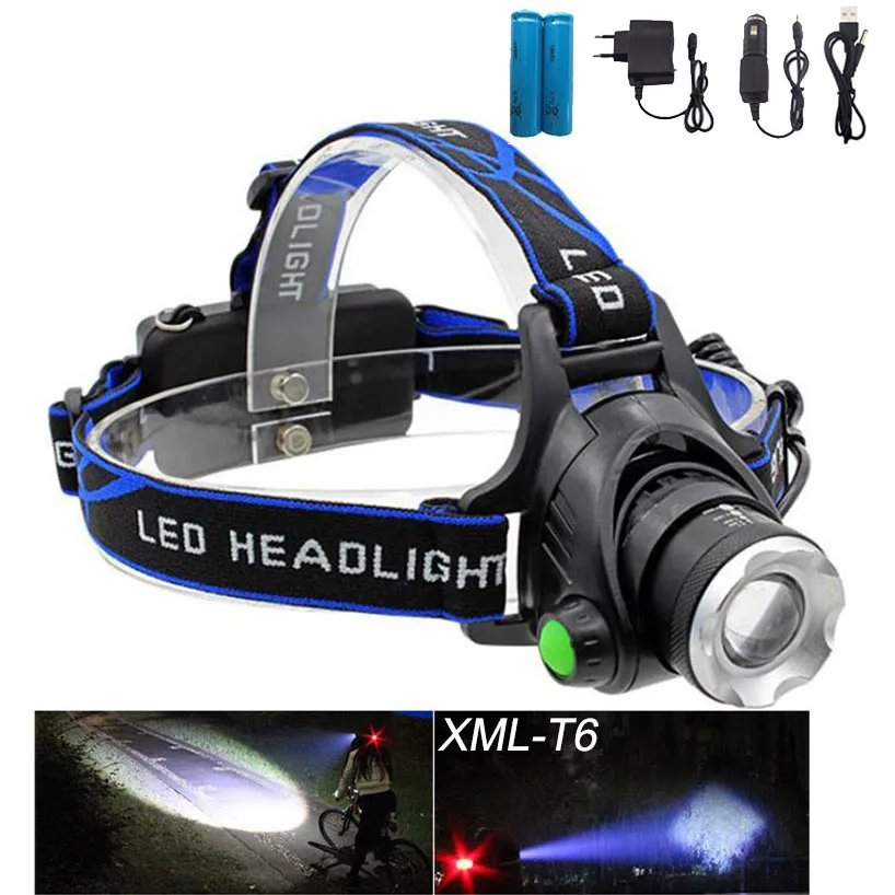 Rechargeable 1500LM Zoom Head Lamp torch LED Headlamp + 18650 Battery Headlight Flashlight Lantern night fishing lampe frontale