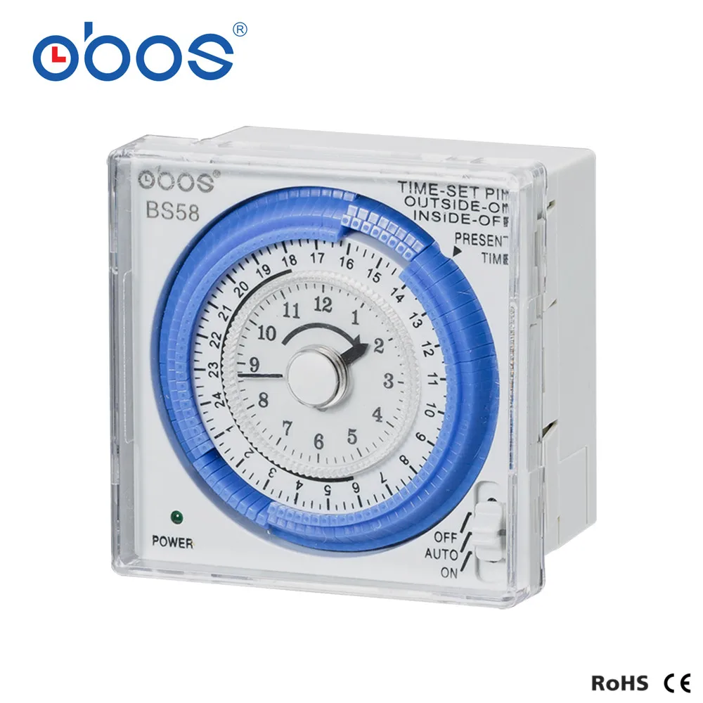 BS58 (TB37) AC100V ~ 240V carril din 96 veces encendido/apagado 24 horas temporizador con unidad de ajuste mínimo 15 minutos interruptor de tiempo mecánico