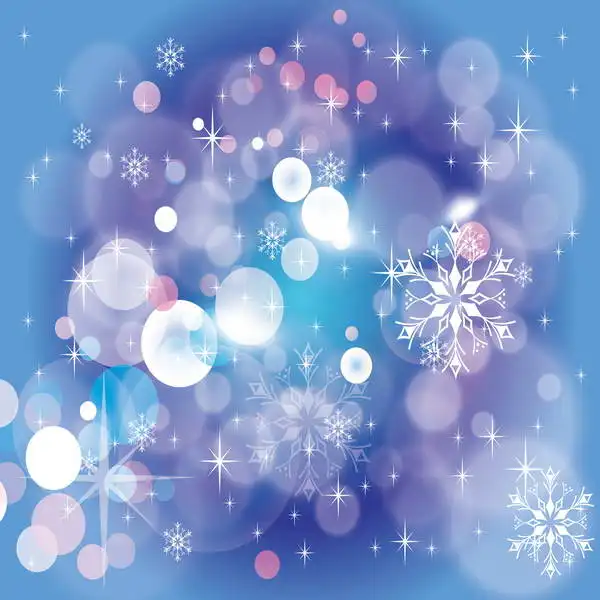 

Blue Sparkly Glitter Bokeh Snowflake backdrop polyester or Vinyl cloth High quality Computer print party Background