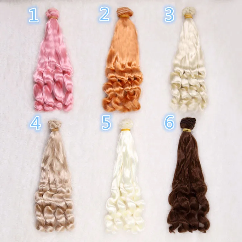 Imitation mohair 20cm Doll Wigs curly hairpiece for 1/3 1/4 BJD/SD Uncle Blyth doll wigs DIY Fapai milk silk soft hairs doll