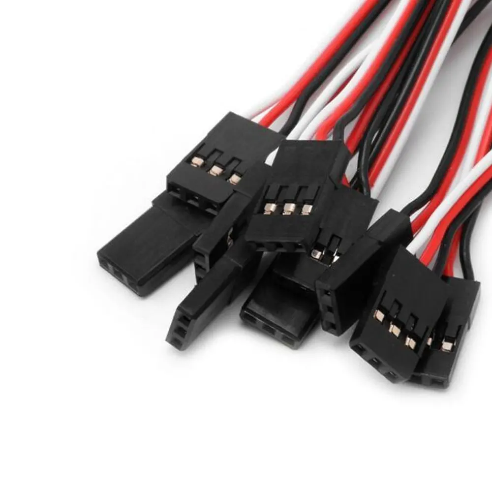 10Pcs Servo Extension Cable Lead Wire Male to Male JR Plug 10cm 3.93 inch 3 Pin Cord for Futaba RC Plane