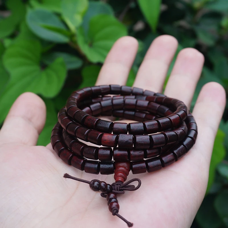 6mm * 108 * Natural Red Wooden Beads / Red Sandalwood / Japa Beads Mala Prayer Bracelet Necklace Loose round beads