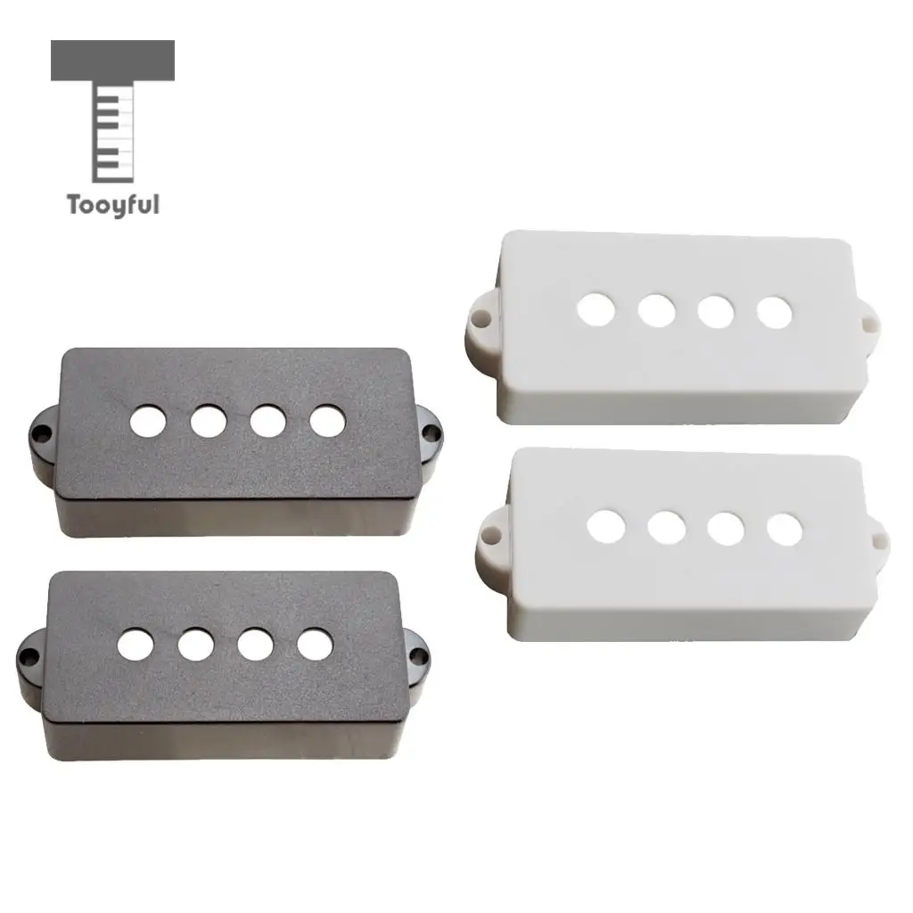 Tooyful 2 Pieces Plastic 4-String Electric Bass Open Pickup Covers Shells for PB Precision Bass Parts