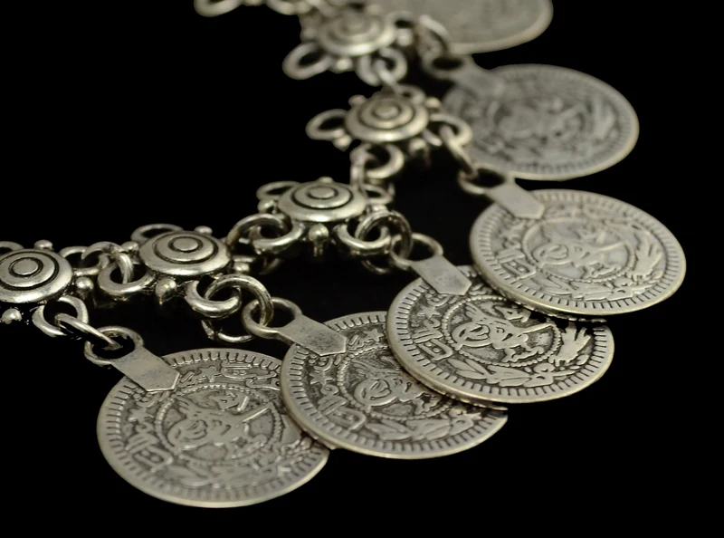Vintage Tibetan Silver Color Metal Anklets Charm Coin Pendant Foot Bracelets For Women Boho Party Beach Indian Jewelry pulseira