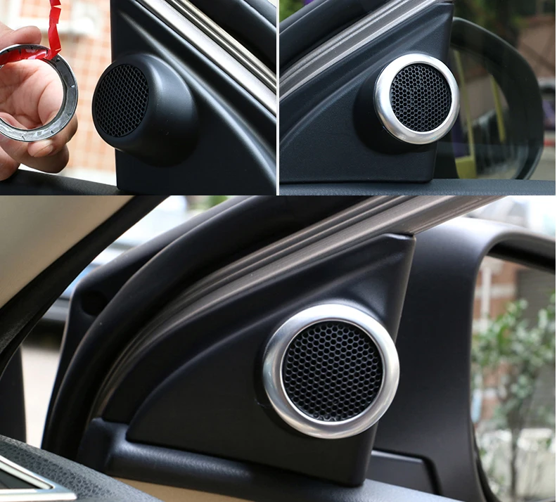 

2 шт., аксессуары из АБС-пластика, автомобильный Стайлинг, крышка стереодинамика для двери автомобиля, накладка для Toyota Corolla 2014 2015 2016 2017