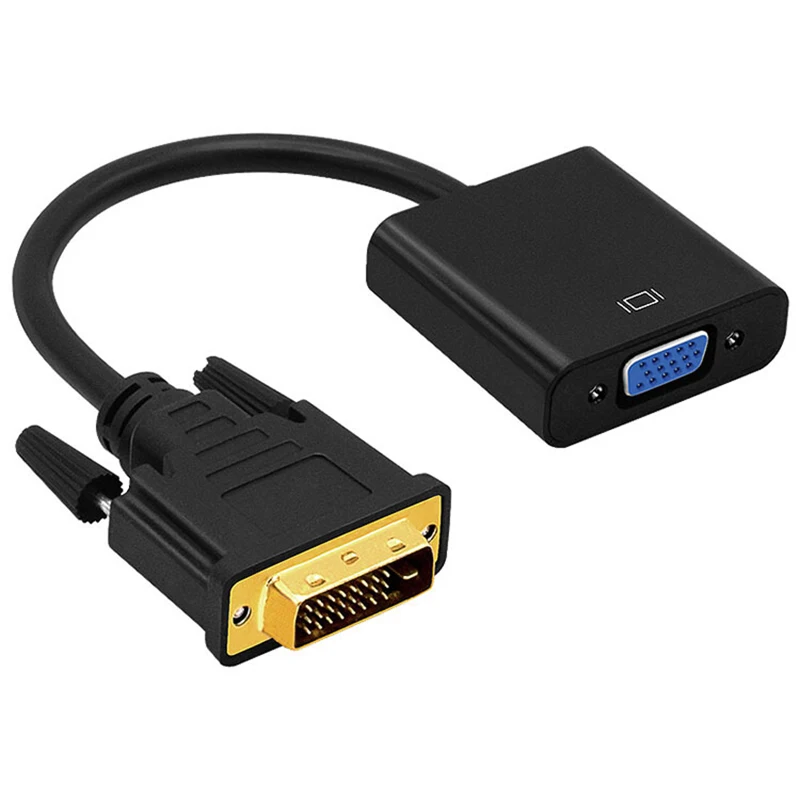 Full HD 1080P DVI-D to VGA Adapter 24+1 25Pin Male to 15Pin Female Cable Converter for PC Computer HDTV Monitor Display