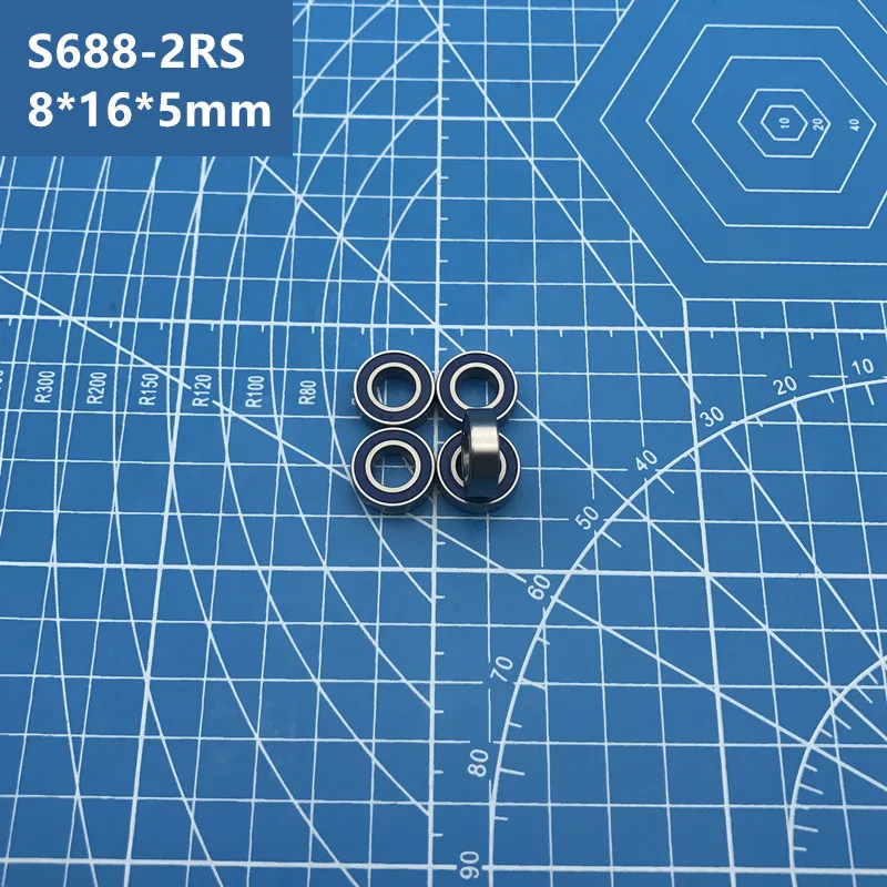 

Бесплатная доставка высокого качества 10 шт. SUS440C нержавеющая сталь синий герметичный изготовленные тонкостенные подшипники, шарикоподшипники S688-2RS 8*16*5 мм S688 S688RS