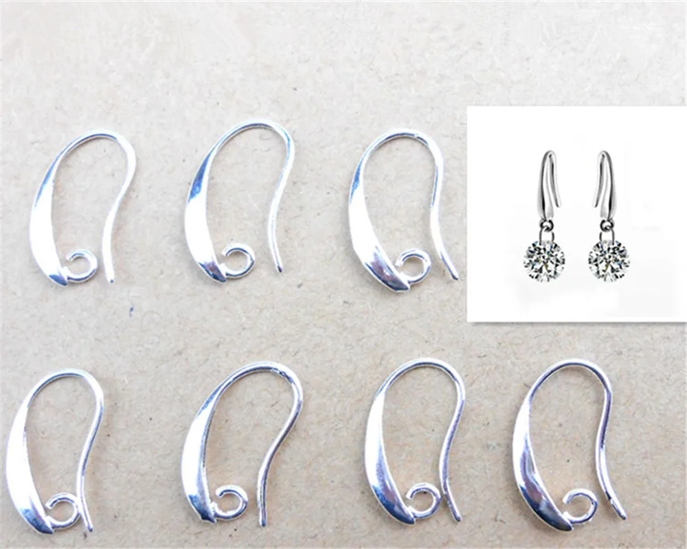 

Bulk 10Pcs Fine Preal Jewelry Design Earring Findings 925 Sterling Silver Ear Hook For Cubic Zirconia Crystal Beads Earrwire