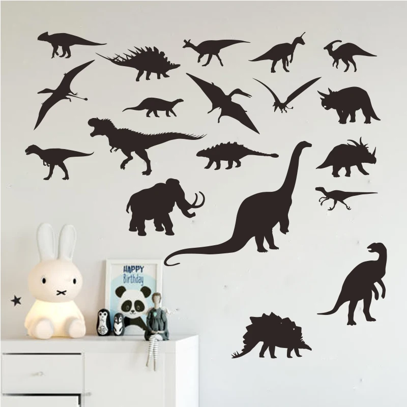 Adesivo da parete con dinosauro cartone animato Camera dei bambini Simpatico piccolo dinosauro Adesivo da parete Baby Nursery Animal Home Decor