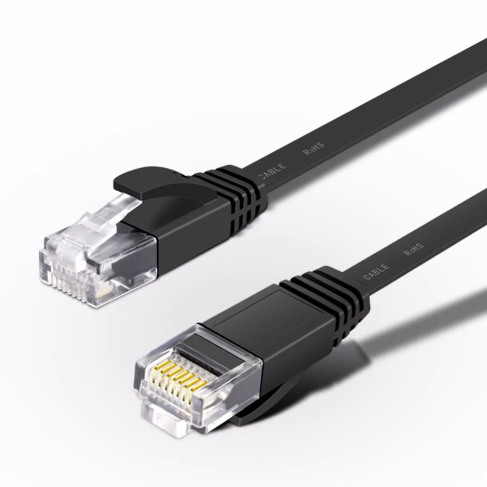 CNCOB Cat6 Gigabit Ethernet Cable - Flat Internet Network Jumper - Home High Speed Cable - rj45 Computer Broadband Connector