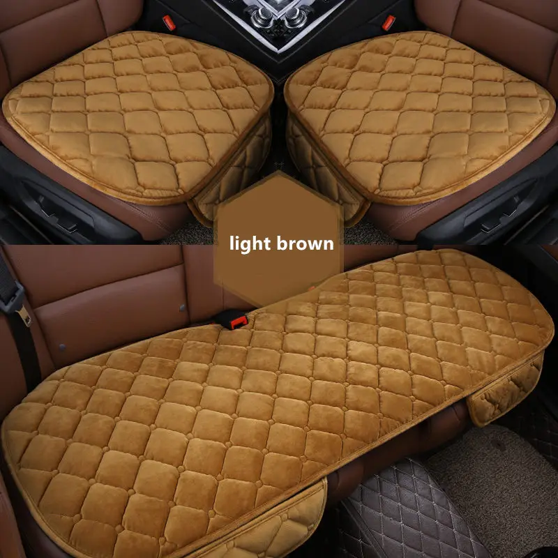 Winter Car Seat Cushion Cover Universal Front Back Seat Covers Car Chair Pad Car Supplies Square Style Luxurious Warm