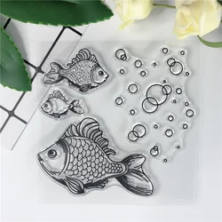 Cartoon Fish Bubble Fairy silikonowa przezroczysta znaczki dla DIY Scrapbooking nowa karta Making Craft Sweet Stamp 150