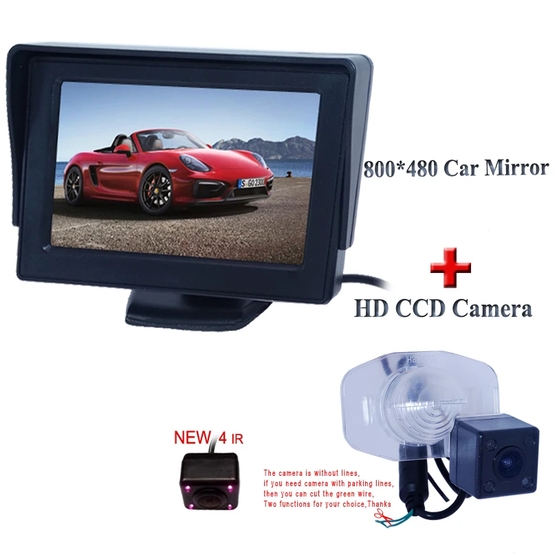 4.3 inch TFT LCD display monitor players LCD monitor Color Car Rearview Monitor+Car Reverse camera for G3/Corolla 2007 - 2013