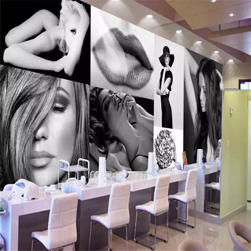 Black and white sexy beauty background wall professional production mural wholesale wallpaper custom poster photo wall