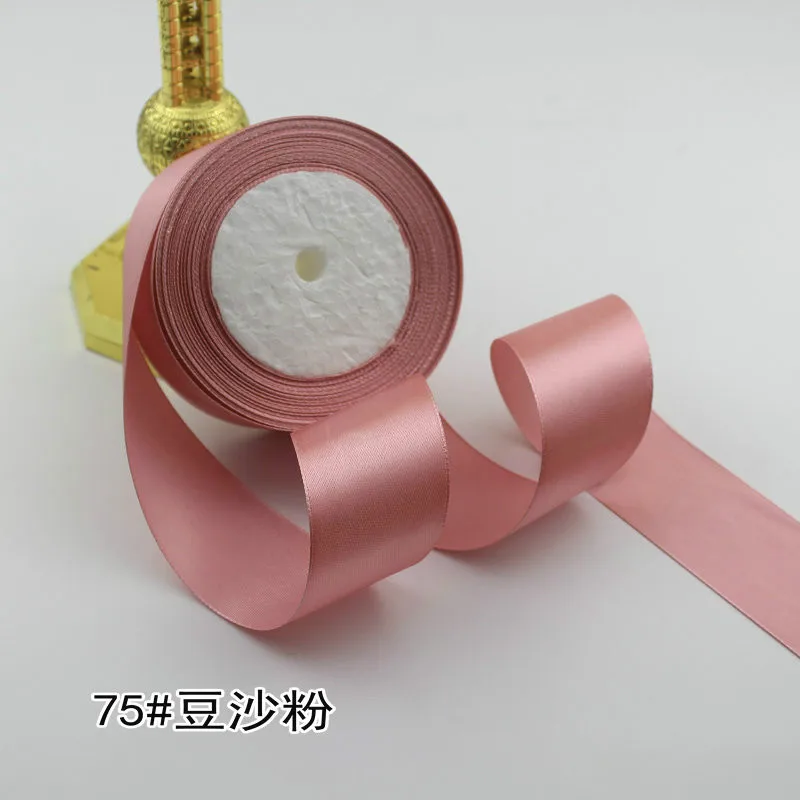 4CM 붉은 콩 가루 실크 새틴 리본 웨딩 장식 초대 카드 선물 포장 스크랩북 용품 Riband 25 야드/롤