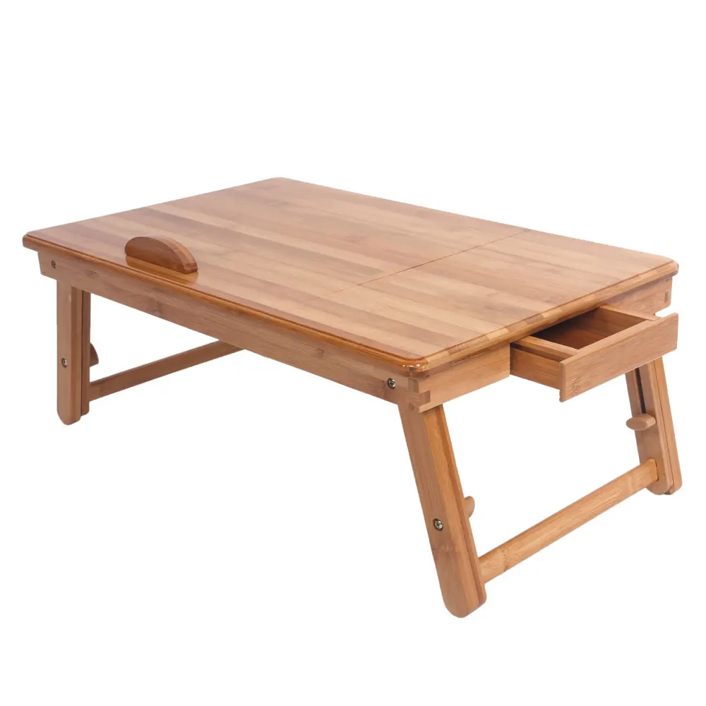 53 Cm Trendy Verstelbare Bamboe Computer Bureau Hout Kleur