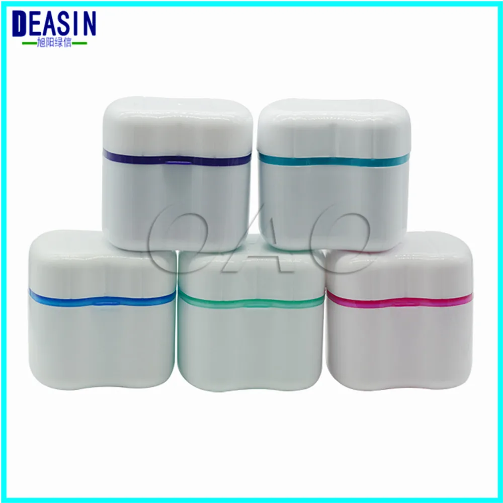 

Denture Bath Box Case Dental False Teeth Storage Box with Hanging Net Container 5 Colors