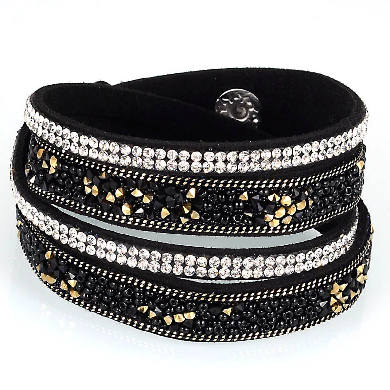 New Arrival Double Wrap Bracelets With Pave Full Crystal Rhinestones Crystal Bracelets Glass Seedbeads Bracelets Braccialetto