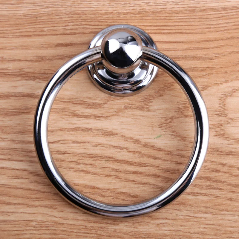 

modern simple fashion silver drop ring kitchen cabinet wooden chair handle chrome drawer tv cabinet cupboard pull knob 72mm