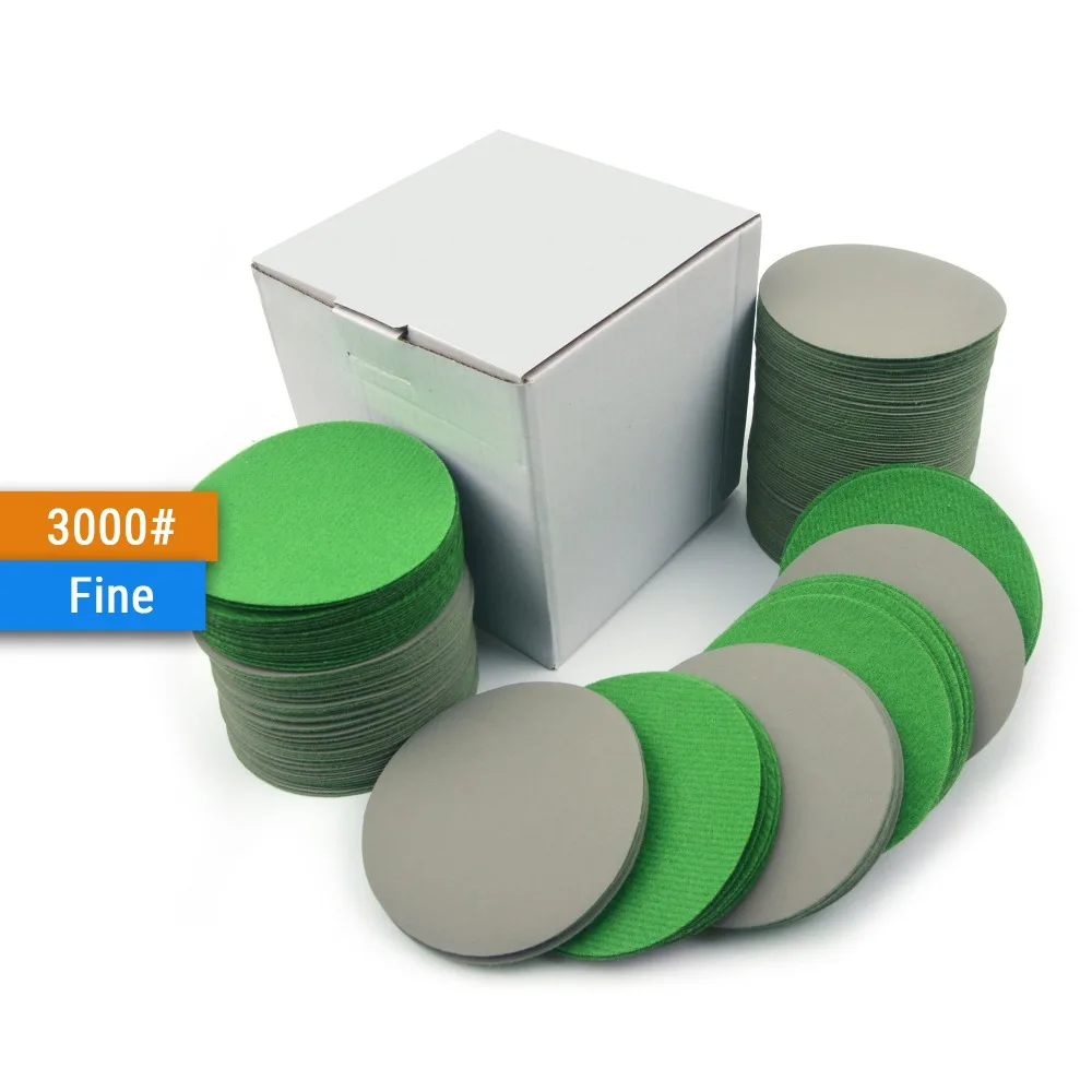 200 cái/hộp 3 Inch (75mm) ốp dẻo Silicon Móc & Vòng Lặp Chống Nước Chà Nhám Đĩa cho Ướt/Khô Chà Nhám Dụng Cụ Điện Phụ Kiện Đánh Bóng