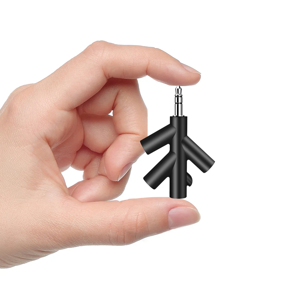 สมาร์ทโฟนเครื่องเล่นเสียง3.5มม.อะแดปเตอร์หูฟัง1ชาย2หญิง4แจ็คปลั๊กอะแดปเตอร์สเตอริโอหูฟังSplitterสำหรับPC/MP3