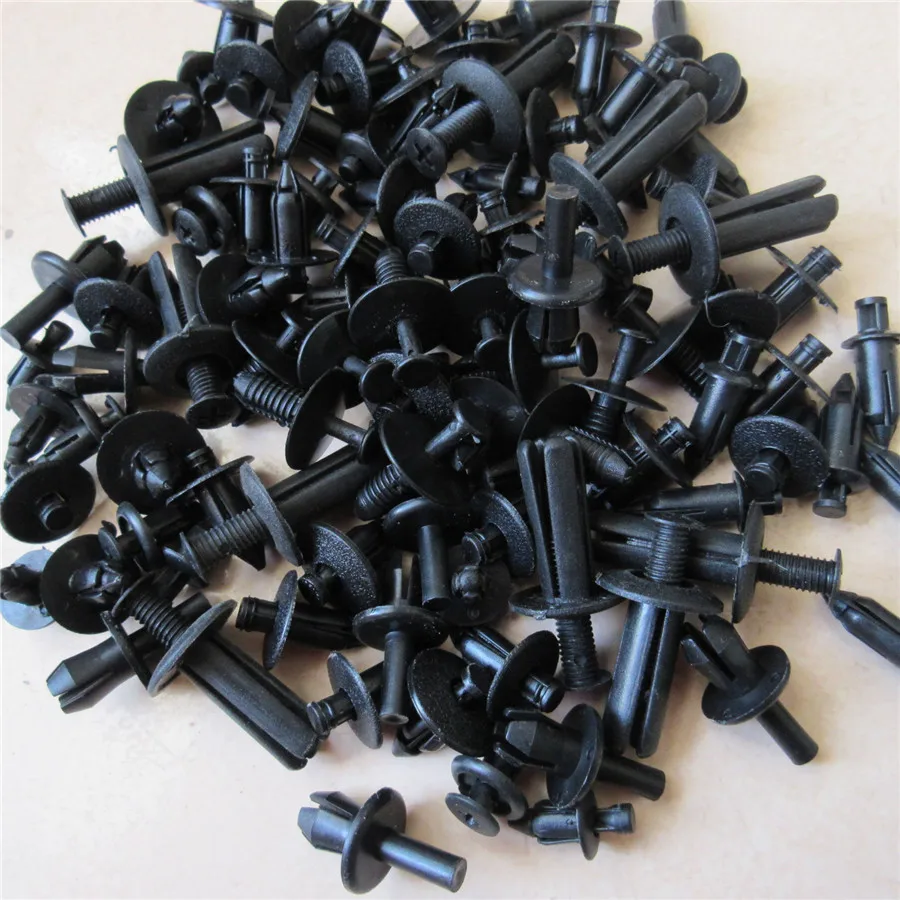 100 pcs/set  Mixed Car Bumper Leaf Plate Fender Trunk Screw Rivets Set For All Auto Plastic Fastener Clips