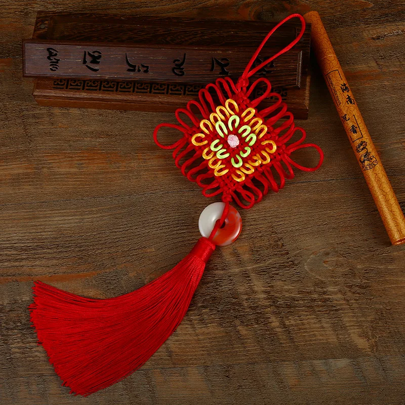 10 Pcs Polyester Chinese Knots Knotting Jade Tassel Blessing Lucky Chinese Gifts Curtain Dress Fringe Trim Pendant Decoration