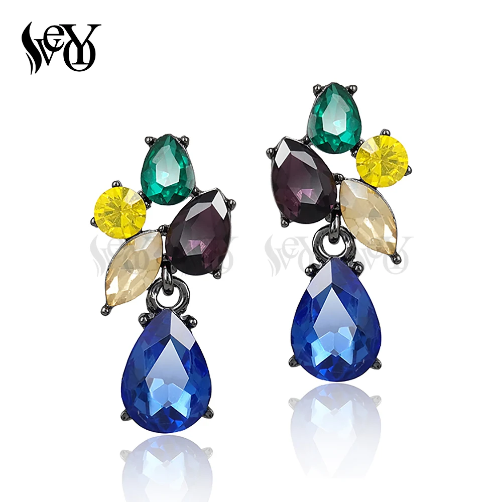 VEYO 2018 Brand New Fashion Elegant Crystal Earrings For Women Trendy Drop Earrings