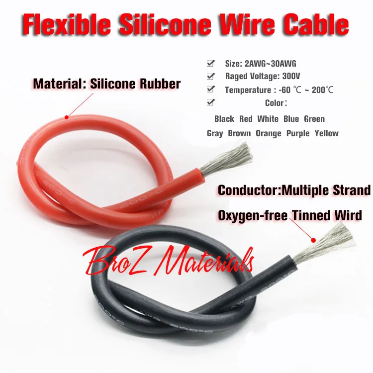 Heat-resistant cable wire Soft silicone wire 12AWG 14AWG 16AWG 18AWG 20AWG 22AWG 24AWG 26AWG 28AWG 30AWG heat-resistant sil