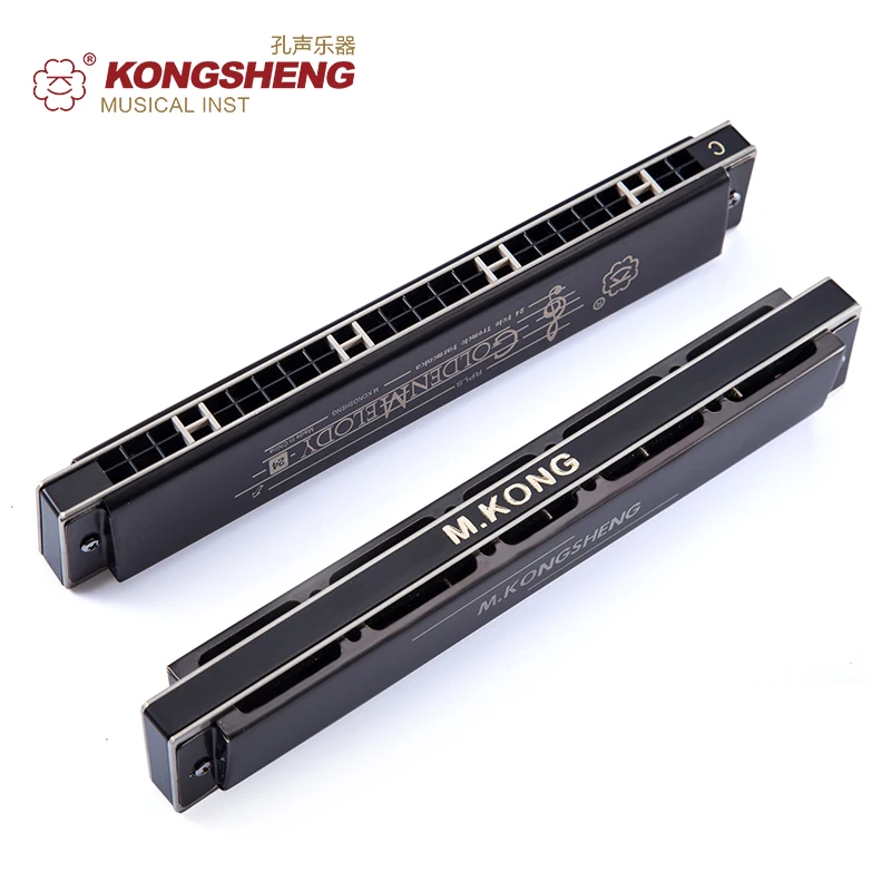 KONGSHENG 24 Holes harmonica professional performance Mouth Organ Woodwind Instruments igh quality Musical Key of C/D/E/F/G/A/B