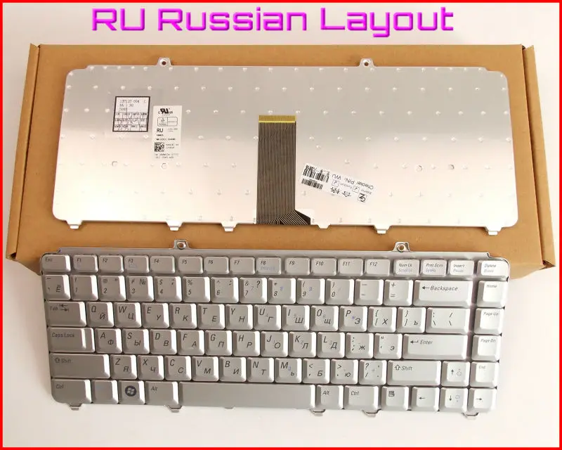 New Keyboard RU Russian Version For Dell PP14L PP22L PP25L PP26L PP28L PP29L PP41L A071 Laptop Silver