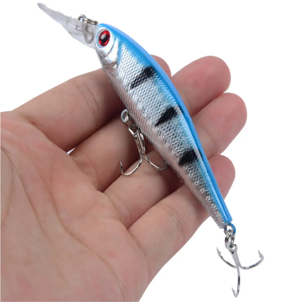 FISHINAPOT 플로팅 미노우 낚시 루어 10cm/9.2g 인공 하드 크랭크베이트 플라스틱 3D 눈 워블러 파이크 루어 낚시 태클
