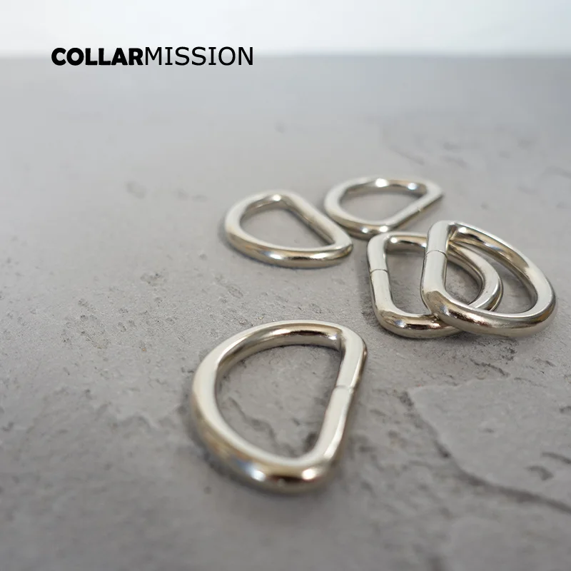 

100pcs/lot Metal D Ring non-Welded nickel plated loop Ring for 25mm dog collar belt environmental connect buckle DK25Y01