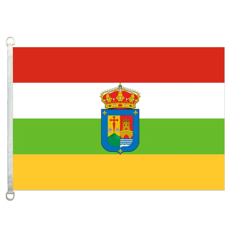 La Rioja (with coat of arms)  national flag,90*150CM size, 120g/m2 knitted polyester fabric,with two D ring