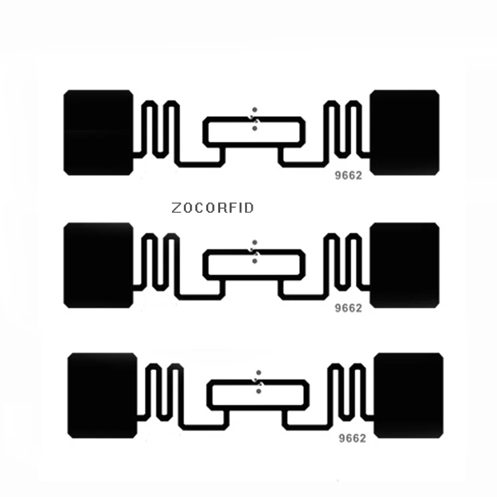 100 unids/lote 9662 UHF RFID incrustaciones húmedas 100 Uds. Por rollo 860-960MHZ Higgs3 915M se puede utilizar para etiqueta RFID