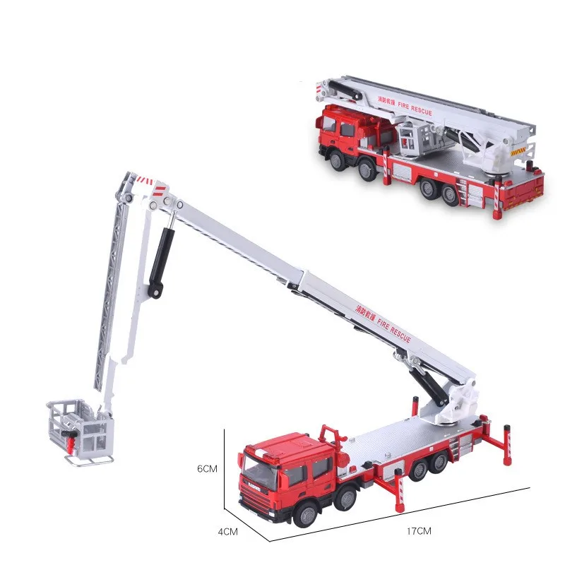 Exquisite 1:50 climbing ladder fire truck alloy model,children\'s educational gift,die-cast special police toy car,free shipping