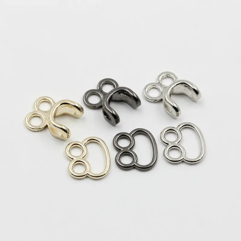 10 pairs/lot Combined Button For mink coat invisible Hook button For Overcoat Plating Color Alloy Fastener Buckle Sewing supply